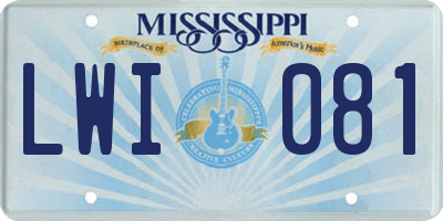 MS license plate LWI081