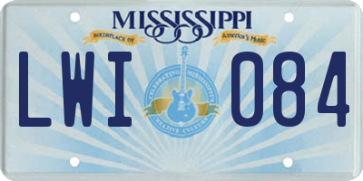 MS license plate LWI084