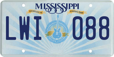 MS license plate LWI088