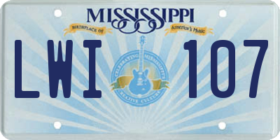 MS license plate LWI107
