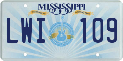 MS license plate LWI109
