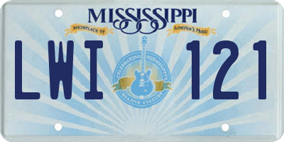 MS license plate LWI121