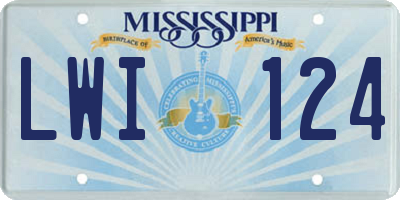 MS license plate LWI124