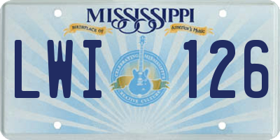 MS license plate LWI126