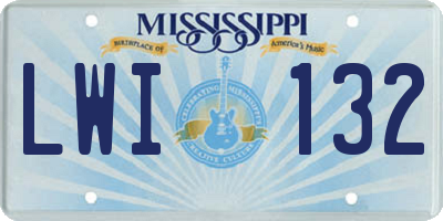 MS license plate LWI132
