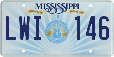MS license plate LWI146
