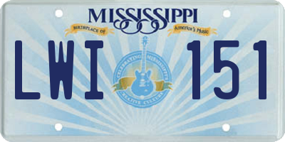 MS license plate LWI151