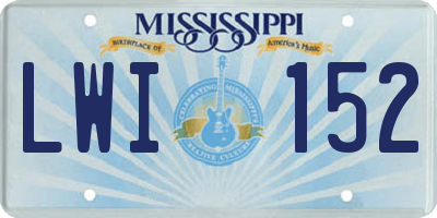 MS license plate LWI152