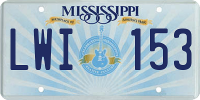 MS license plate LWI153