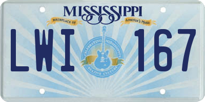 MS license plate LWI167