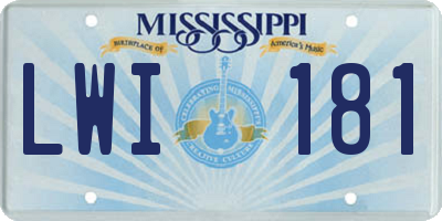 MS license plate LWI181