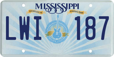 MS license plate LWI187