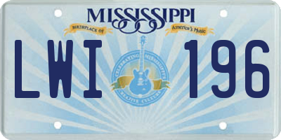 MS license plate LWI196