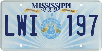 MS license plate LWI197