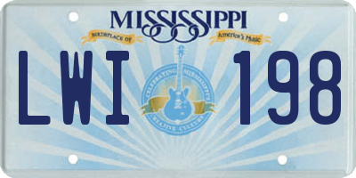 MS license plate LWI198