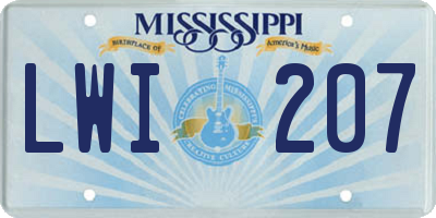 MS license plate LWI207