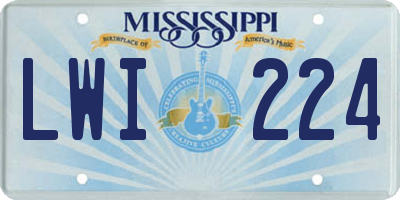 MS license plate LWI224