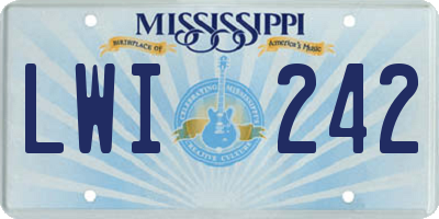 MS license plate LWI242