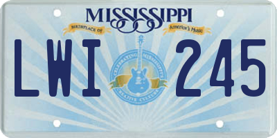 MS license plate LWI245