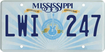 MS license plate LWI247