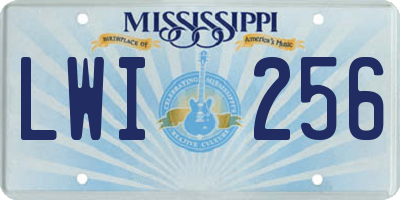 MS license plate LWI256
