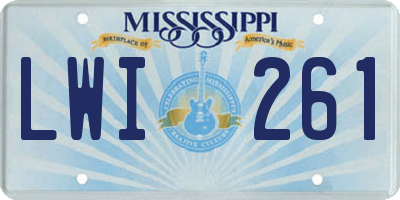 MS license plate LWI261