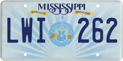 MS license plate LWI262
