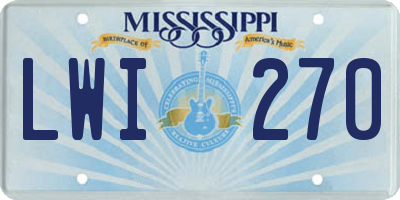 MS license plate LWI270