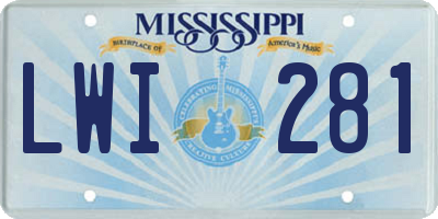 MS license plate LWI281