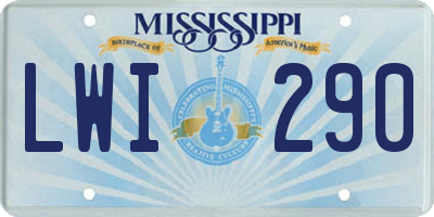 MS license plate LWI290