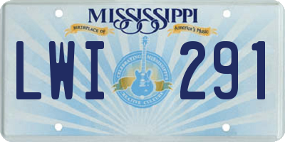 MS license plate LWI291