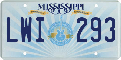 MS license plate LWI293