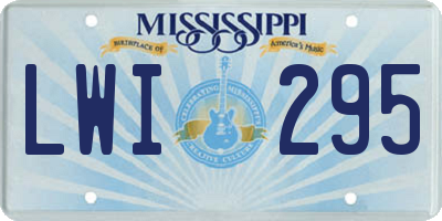 MS license plate LWI295