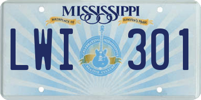 MS license plate LWI301