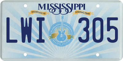 MS license plate LWI305