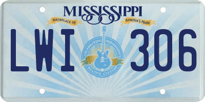 MS license plate LWI306