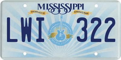 MS license plate LWI322