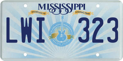 MS license plate LWI323
