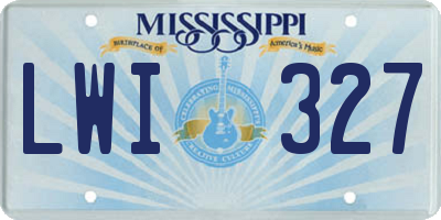 MS license plate LWI327