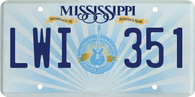 MS license plate LWI351