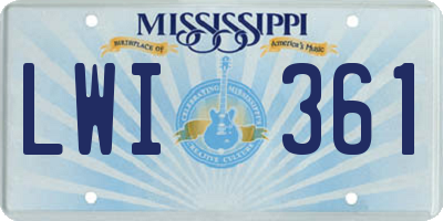 MS license plate LWI361