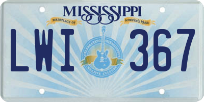 MS license plate LWI367