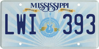 MS license plate LWI393