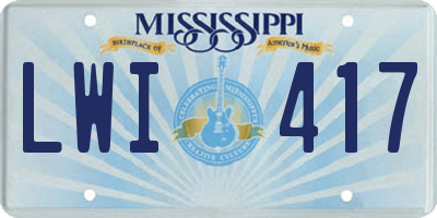 MS license plate LWI417