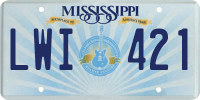 MS license plate LWI421