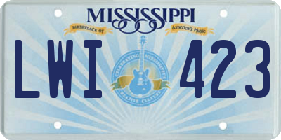 MS license plate LWI423
