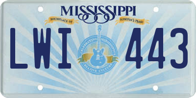 MS license plate LWI443