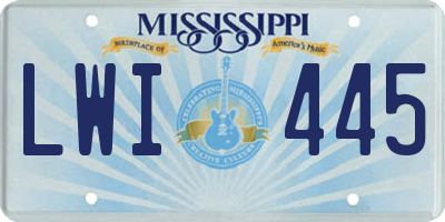 MS license plate LWI445