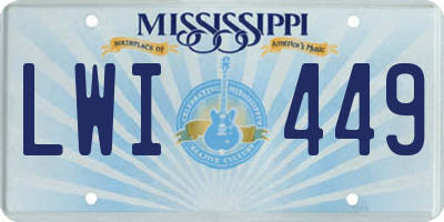 MS license plate LWI449