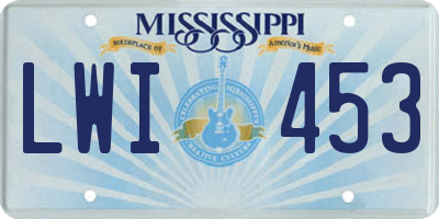 MS license plate LWI453